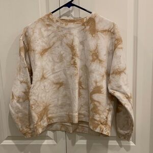Madewell Tie-Dye Crew Neck Sweater - Cream and Brown